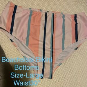 Beachsissi NWOT Colorful Striped Bikini Bottoms